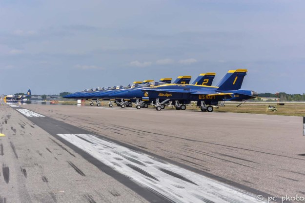 #1 Blue Angel jets lined up along the tarmac-258